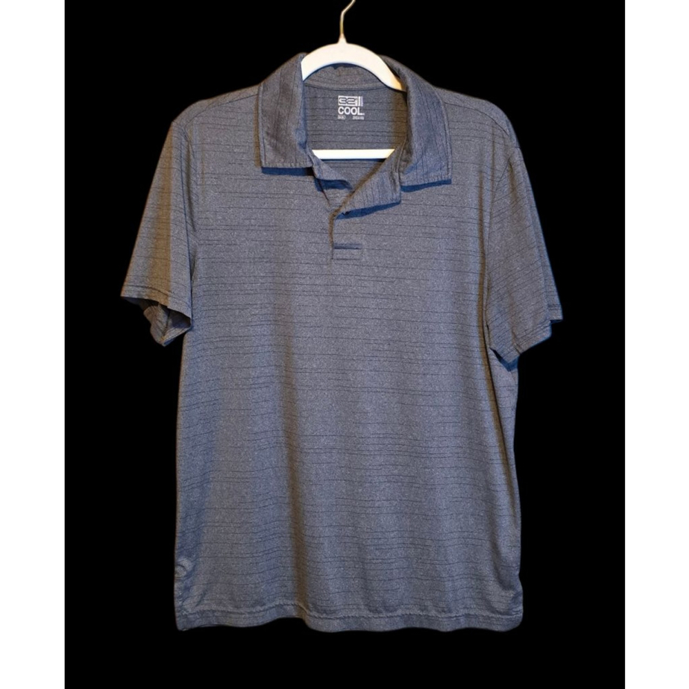 Men's 32 Degrees Cool Gray‎ Striped Polo Shirt M